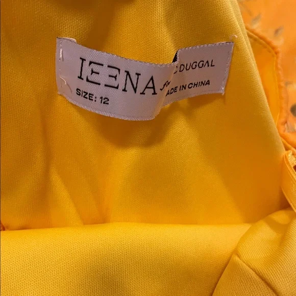 Mac Duggal 55427 Yellow Green Floral One Shoulder‎ Maxi Gown Dress Size 12 NWT - Picture 6 of 8